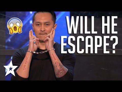 Escape Artist Demian Aditya Audition Shocks Judges & Audience On America's Got Talent 2017