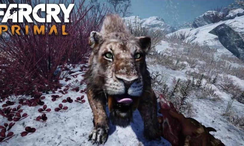 FAR CRY PRIMAL - Sabretooth Tiger Animal Fight Compilation (PS4) HD.