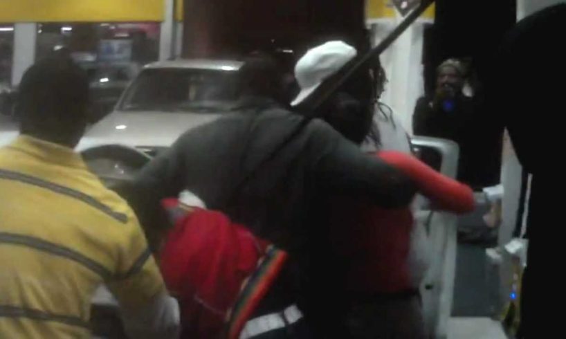 Hood Fight at Gas Station