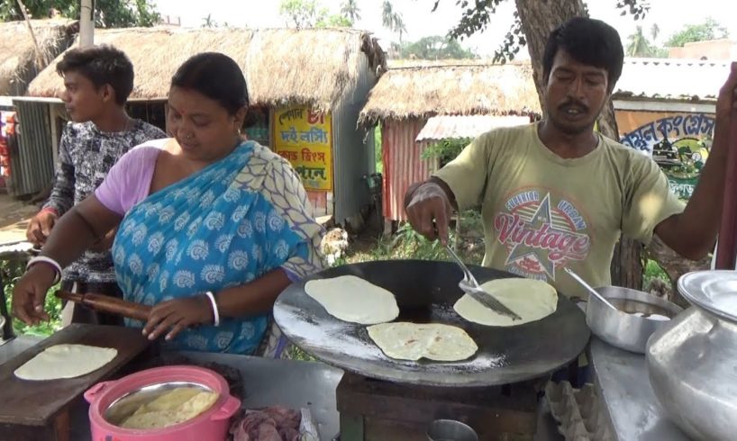 Indian Village Husband Wife Selling Paratha @ 5 rs Only | Street Food Saktigarh , West Bengal