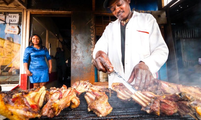 Kenyan Street Food - HUGE GRILLED MEAT (Nyama Choma) Tour in Nairobi, Kenya | African Food!