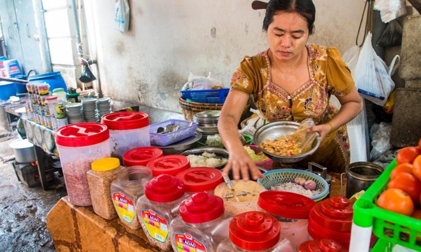 Lahpet Thoke - Eating BURMESE TEA LEAF Salad on the Streets of Yangon, Myanmar!