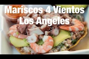 Mexican Seafood Tostadas at Mariscos 4 Vientos, Los Angeles
