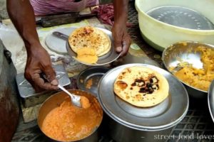 Sattu Ka Paratha/Roti With Potato Chokha & Chatni - India Street Food Kolkata - Amazing In Taste