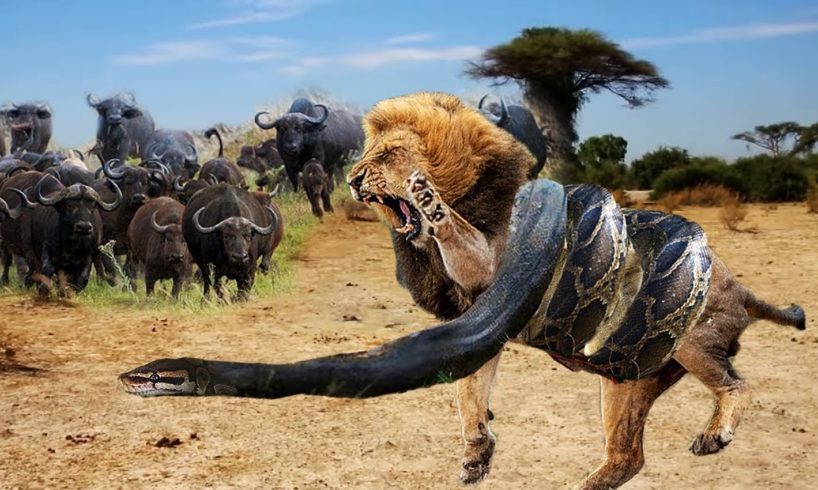 Snake vs Lions  Python vs Elephant attacks Animal fight |  | King Cobra Attack Baby Lions