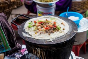 Street Food in Myanmar -  Sweet and Salty Dosa in Yangon!