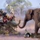 Top moments wild animal fights 2019 - Heroes Mother Elephant protect the baby from Wild Dogs attacks