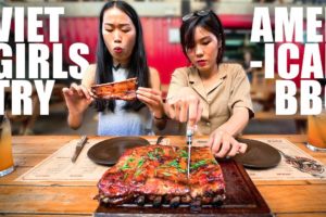 Vietnamese Girls Try American BBQ in Vietnam! (They put FISH SAUCE on it...) ????