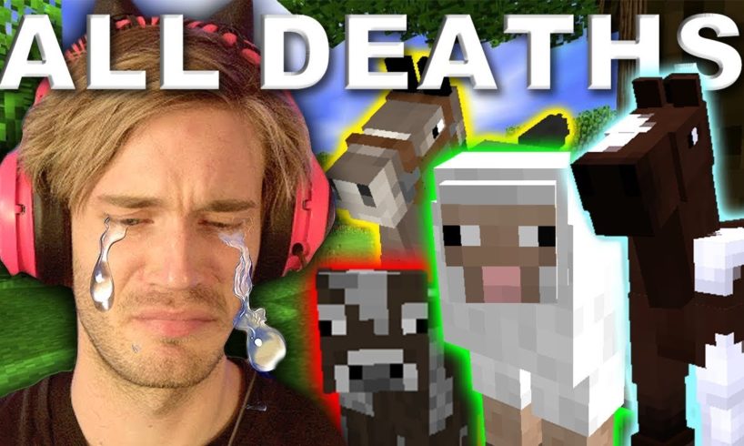Every Major Animal Death In PewDiePie's Minecraft Series (JÖERGEN, WATER SHEEP, BOAT COW)