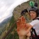 Friday Freakout: Super Sketchy Zipline BASE Jump, Almost Loses Fingers!