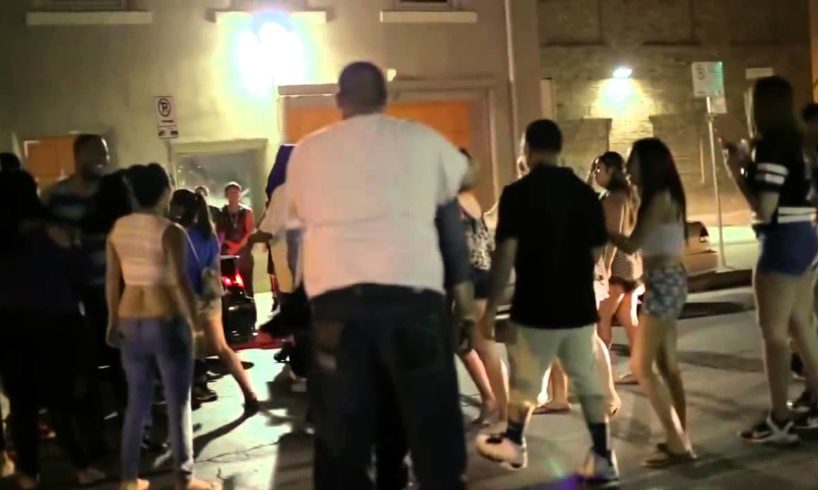 Hood fight Girl fight after club Downtown Austin Texas 2014
