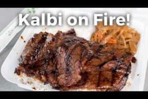 Kalbi on Fire (Beef Short Ribs) in Kahuku, Hawaii