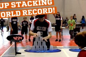 New cup stacking world record! (People are Awesome)