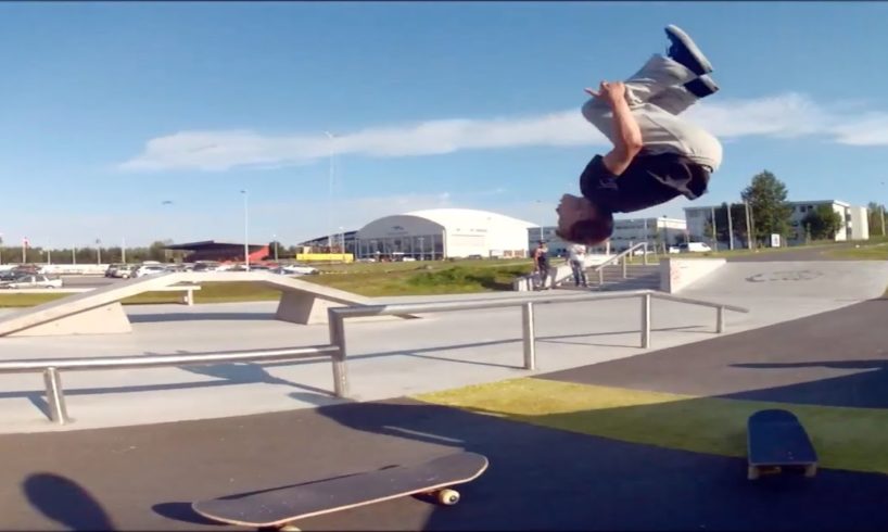 People are Awesome: Kid backflips from one skateboard to another!