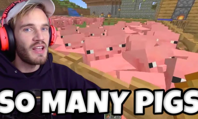 PewDiePie Plays Minecraft LIVE and GETS INVADED BY PIGS! | PewDiePie DLive Stream August 1