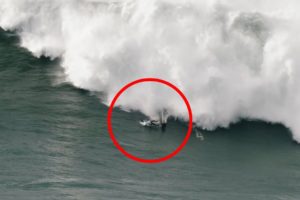 Surfer Experiences Terrifying Wipeout in Nazare, Portugal