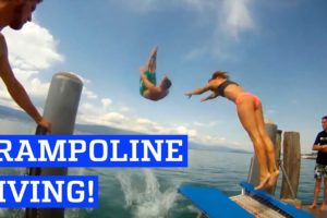 Trampoline Diving Into the Lake | PEOPLE ARE AWESOME