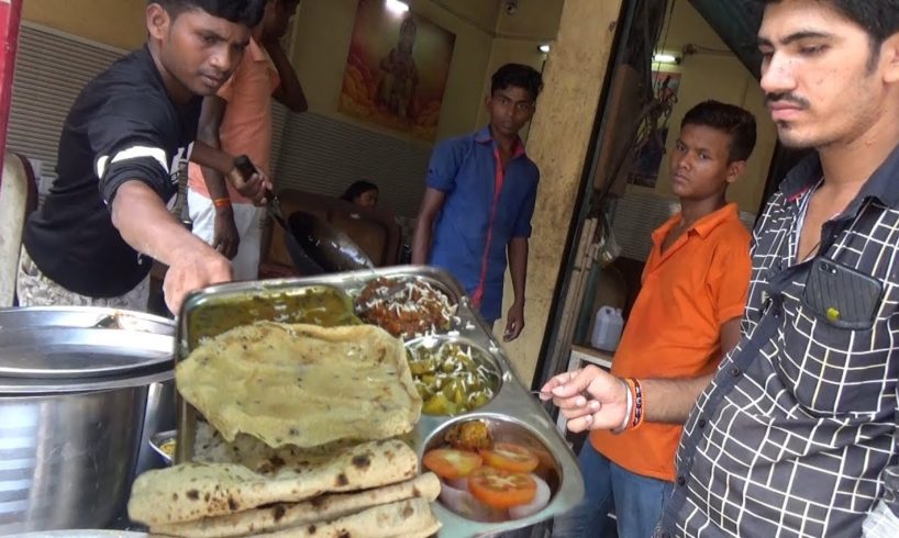 100 rs Veg Thali (4 Butter Roti - Rice & 3 Different Curry) | Street Food Varanasi