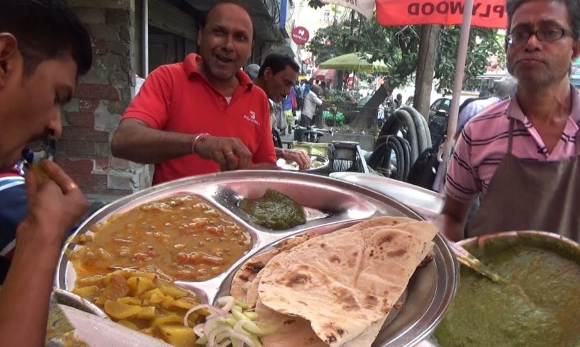 4 Piece Roti with 2 Different Curry & Chutney Salad 25 rs Only | Kolkata Street Food Loves You