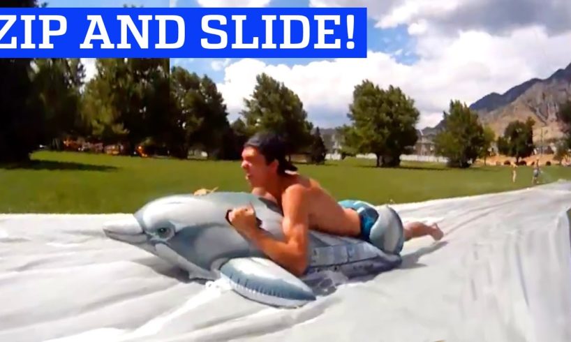 Giant zip line to slip ‘n’ slide | People are Awesome