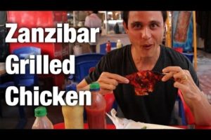 Mukhy's grilled chicken and amazing sauces in Zanzibar