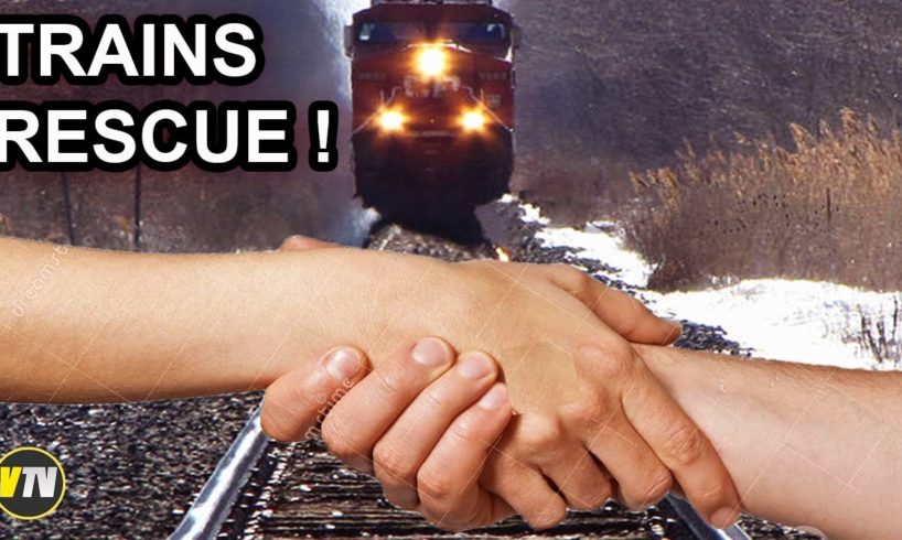 RESCUED FROM TRAIN TRACKS Compilation - Close Calls Near Misses Lucky People Almost Hit By Trains