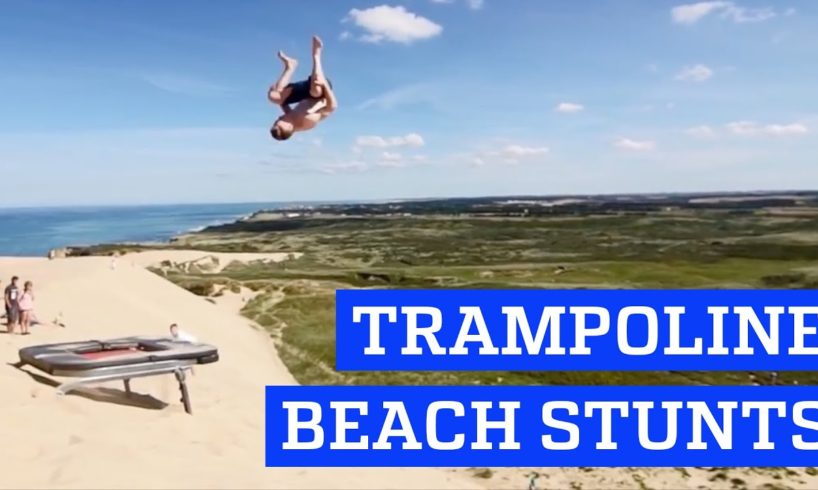 Trampoline stunts at the Beach! | People are Awesome