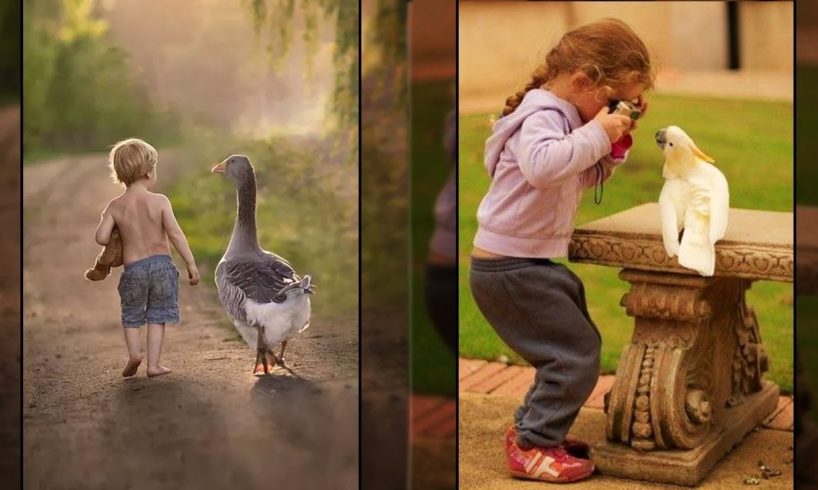 cute baby and pets  - The dog's reaction to the baby for the first time is super fun