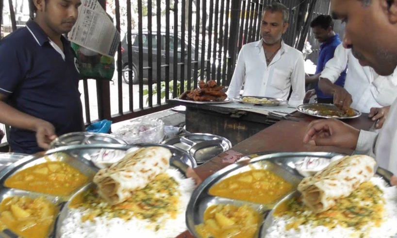 It's Cheap Lunch Time in Mumbai | 2 Paratha & Rice with Vegetables - dal @ 40 rs plate