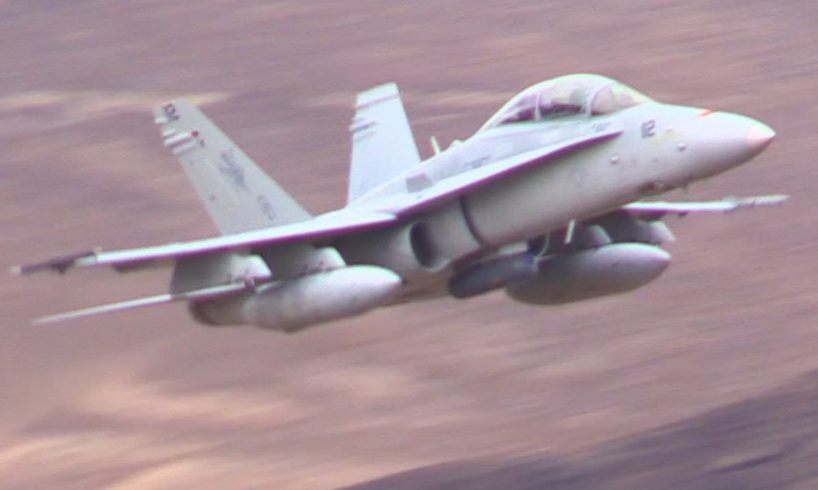 Military Aircraft in Death Valley Canyon !!!