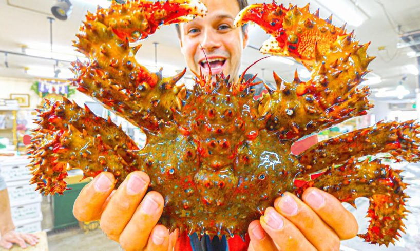 Most UNIQUE Street Food Japan - SPIKY Crab BREAKFAST + Seafood Tour of Sapporo, Hokkaido, Japan!
