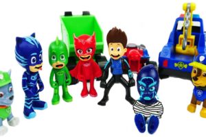 Paw Patrol Rescues PJ Masks Toys and Transform Night Ninja with Animal Toys