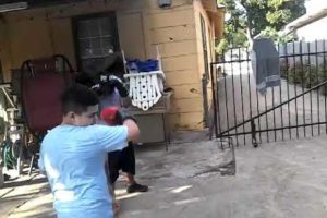 Practicing hood fight