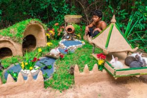 Rescue Abandoned Rabbit And Build the Rabbit Hut with Rabbit Playground Yard