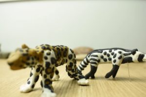 civet pair vs leopard | clay animal fight