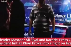 #fight on #live #tv in #pakistan #pti #leader #masroor #ali #siyal #fights #imtiaz #khan on #live tv