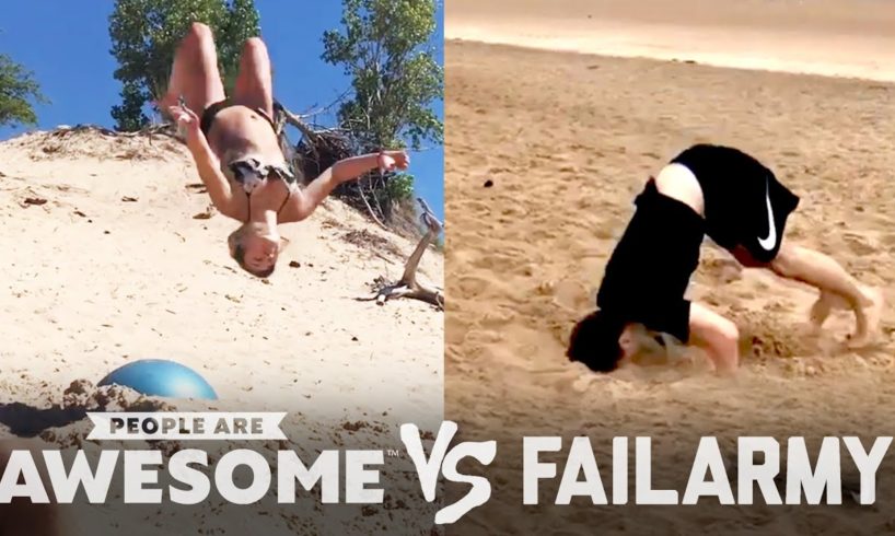 Beach Backflips, Squad Tricks & More | People Are Awesome vs. FailArmy