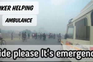 Biker Clears Way for An Ambulance to Save Life's! #helping #ambulance #emergency