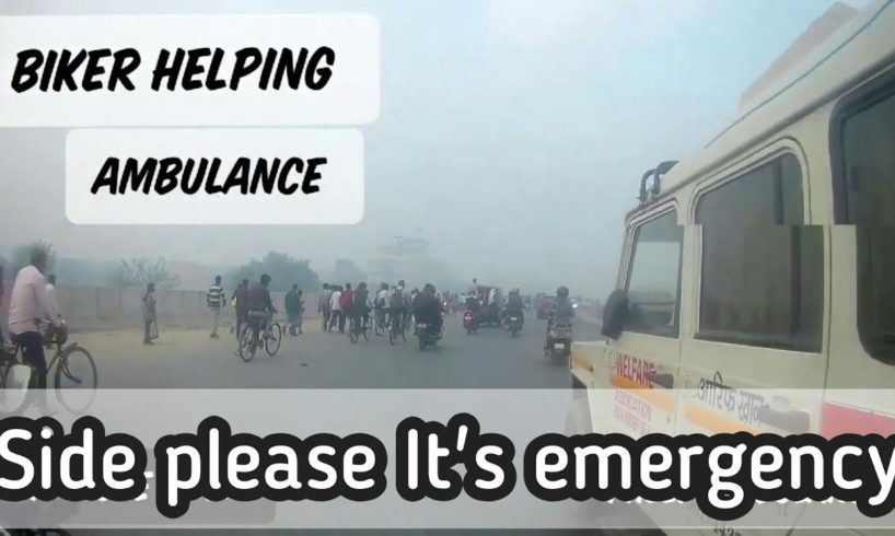 Biker Clears Way for An Ambulance to Save Life's! #helping #ambulance #emergency