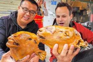EXTREME Street Food in China - WHOLE Lamb Head (HALAL) + MOST INSANE Chinese Street Food in China!