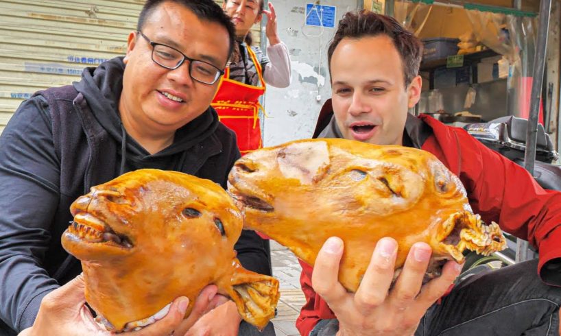 EXTREME Street Food in China - WHOLE Lamb Head (HALAL) + MOST INSANE Chinese Street Food in China!