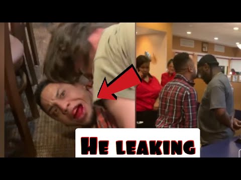 Guy tries to fight everybody at IHOP (Gets handled)