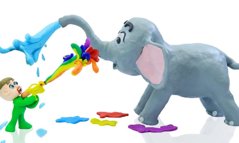 SUPERHERO BABY ANIMAL RESCUE ELEPHANT ? Animation Cartoons Play Doh