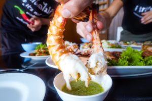 Seafood Thailand - GIANT TIGER SHRIMP at 1 Table Restaurant in Bangkok!