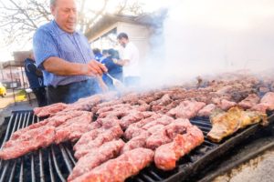 Amazing Street Food in Romania - $1.15 ROMANIAN MICI KEBABS!