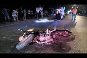 Bangkok moped taxis near death accident. ?