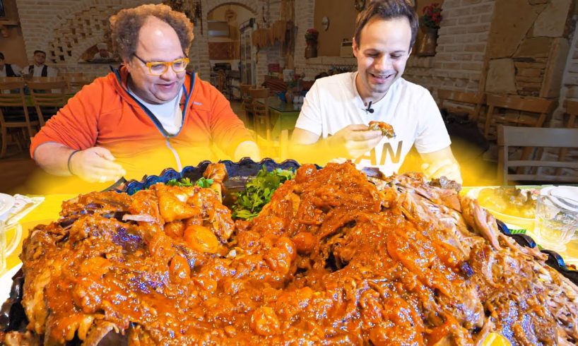 EXTREME Food in Iran!! Whole DINOSAUR LAMB PLATTER!!! + NEVER SEEN Village COOKING of Iran!