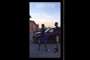 Hood fight *GETS KNOCKED OUT*