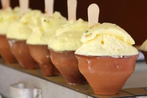 Indian Street Food Foam Dessert in Varanasi, India (Malaiyo)