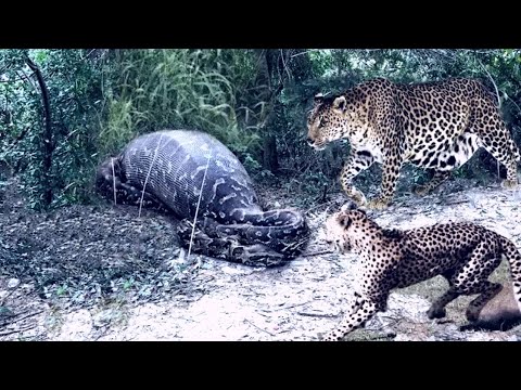 Leopard vs Big Python Snake Real Fight   Leopard Wild Big Battle   Most Amazing Wild Animal Attacks